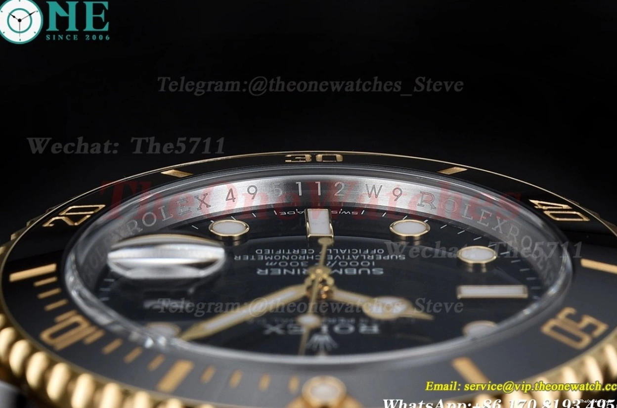 116613LN VS3135 Black Submariner 904L YG Dial SS CLEAN 0326